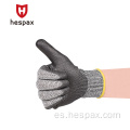 Hespax Anti-cut HPPPE Work PU Glove General Propósito